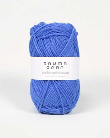 Hovedbilde 151 Jeansbl&aring; - Rauma Garn, 3-tr&aring;ds Strikkegarn