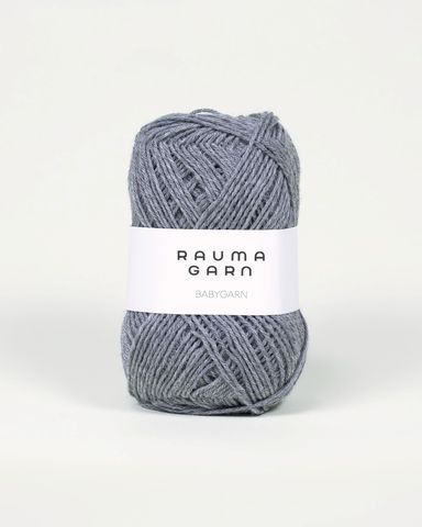 Hovedbilde B12 M&oslash;rk Gr&aring; Melert - Rauma Garn, Babygarn