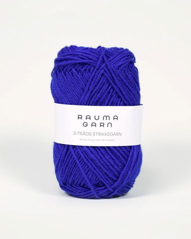 Hovedbilde 167 Kongebl&aring; - Rauma Garn, 3-tr&aring;ds Strikkegarn