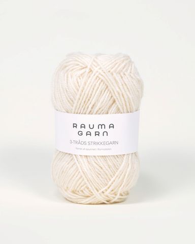 Hovedbilde 101 Natur - Rauma Garn, 3-tr&aring;ds Strikkegarn