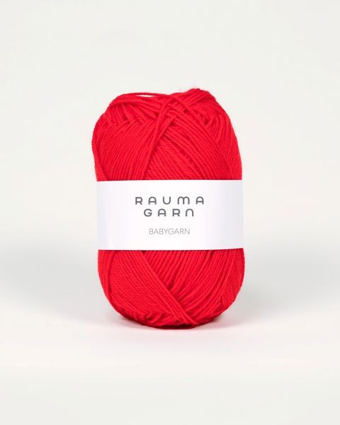 B18 Rød - Rauma Garn, Babygarn