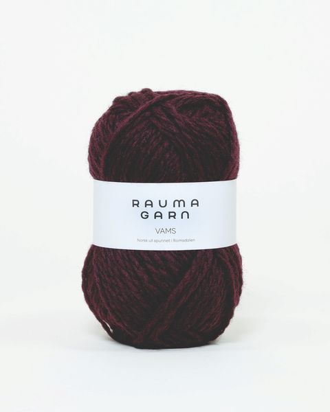 116 M&oslash;rk Burgunder - Rauma Garn, Vams Pt3