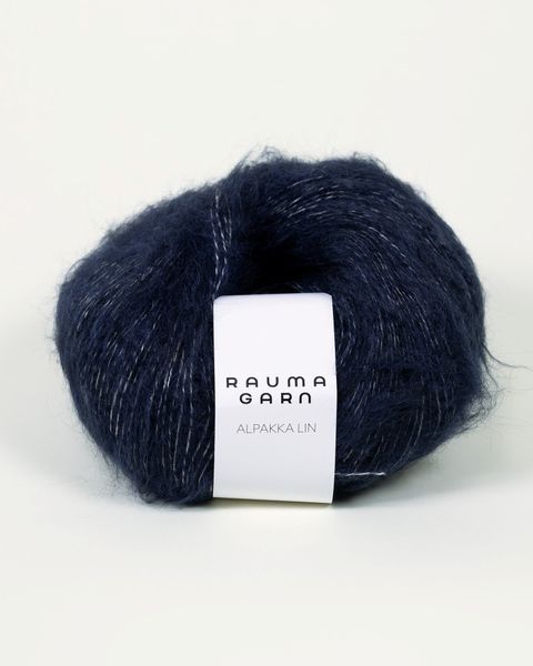 6557 M&oslash;rk bl&aring; - Rauma Garn, Alpakka Lin