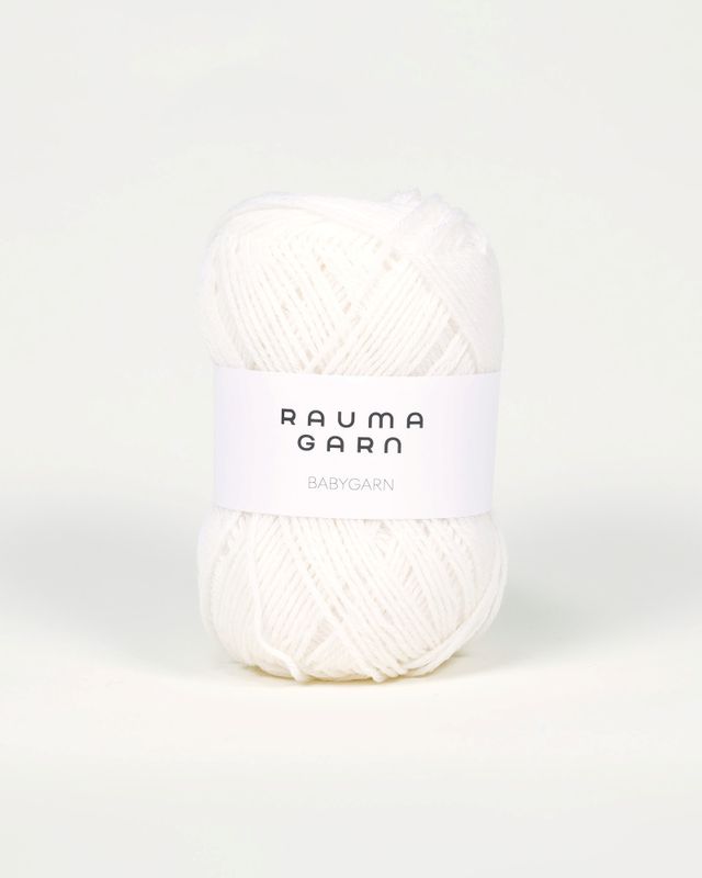 B10 Hvit - Rauma Garn, Babygarn