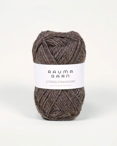 Hovedbilde 111 Brun Melert - Rauma Garn, 3-tr&aring;ds Strikkegarn